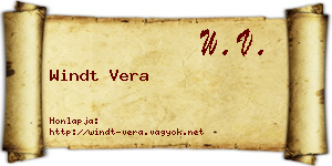 Windt Vera névjegykártya